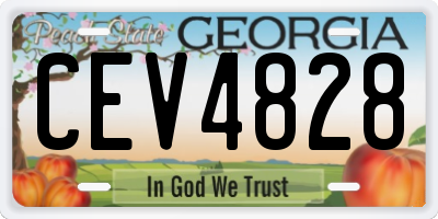 GA license plate CEV4828