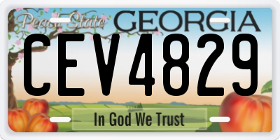 GA license plate CEV4829