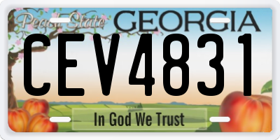 GA license plate CEV4831