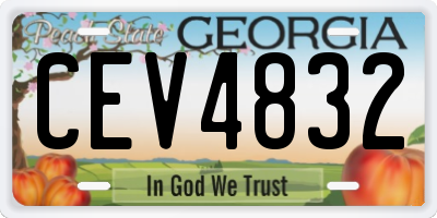GA license plate CEV4832
