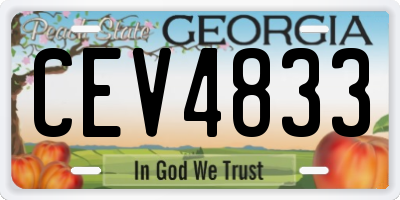 GA license plate CEV4833