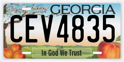 GA license plate CEV4835