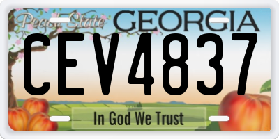 GA license plate CEV4837