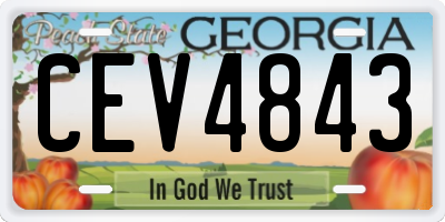 GA license plate CEV4843