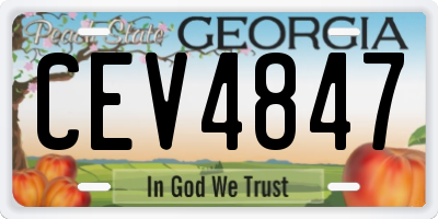 GA license plate CEV4847