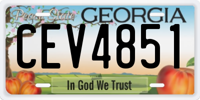 GA license plate CEV4851