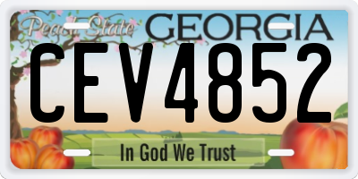 GA license plate CEV4852