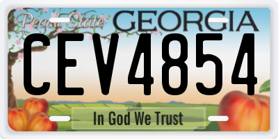 GA license plate CEV4854