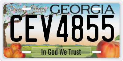 GA license plate CEV4855