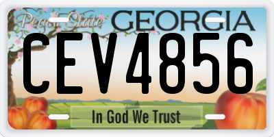 GA license plate CEV4856