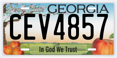 GA license plate CEV4857
