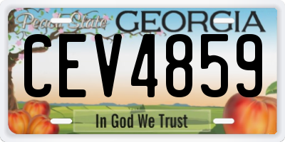 GA license plate CEV4859