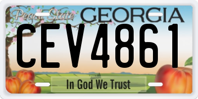 GA license plate CEV4861