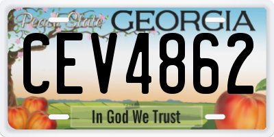 GA license plate CEV4862