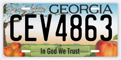 GA license plate CEV4863
