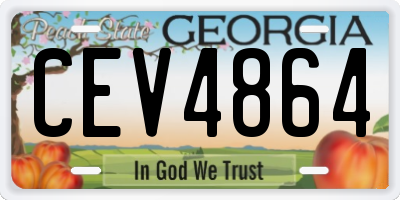 GA license plate CEV4864
