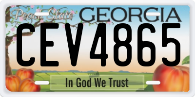 GA license plate CEV4865