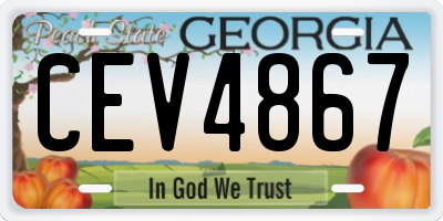 GA license plate CEV4867