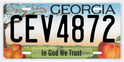GA license plate CEV4872