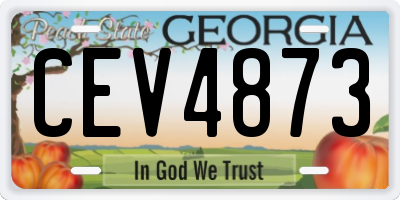 GA license plate CEV4873