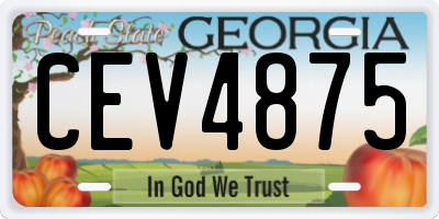 GA license plate CEV4875