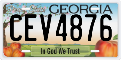 GA license plate CEV4876
