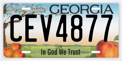 GA license plate CEV4877