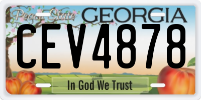 GA license plate CEV4878