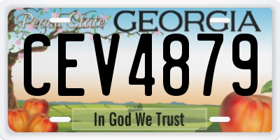 GA license plate CEV4879