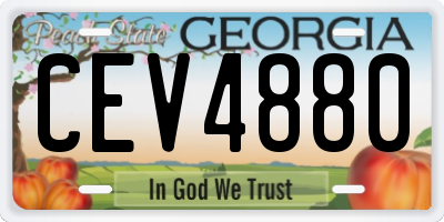 GA license plate CEV4880
