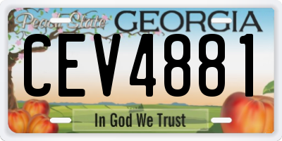 GA license plate CEV4881