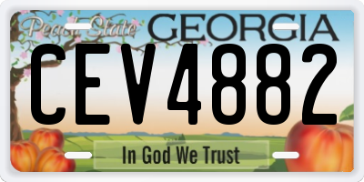 GA license plate CEV4882