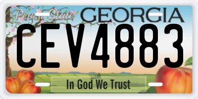 GA license plate CEV4883