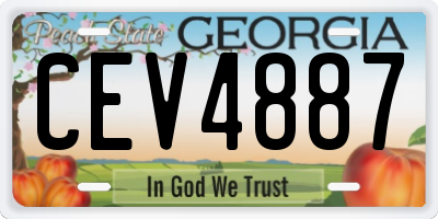 GA license plate CEV4887