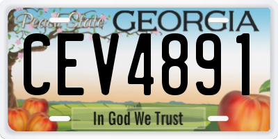 GA license plate CEV4891