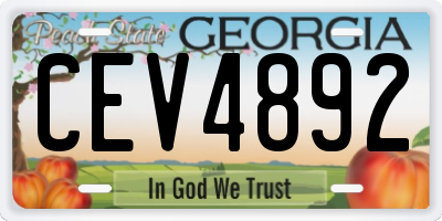 GA license plate CEV4892