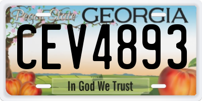 GA license plate CEV4893