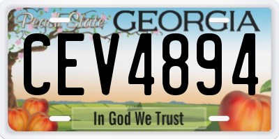 GA license plate CEV4894