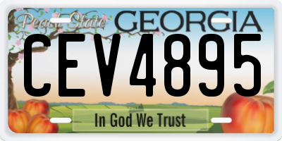 GA license plate CEV4895