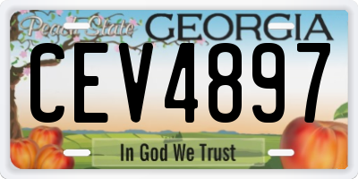 GA license plate CEV4897