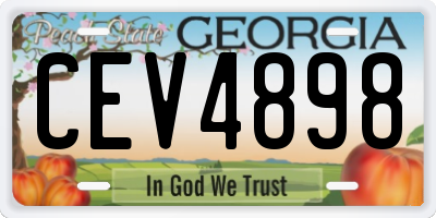 GA license plate CEV4898