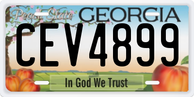 GA license plate CEV4899