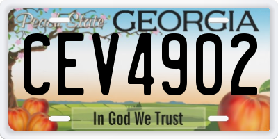 GA license plate CEV4902