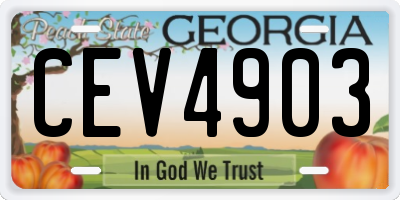 GA license plate CEV4903