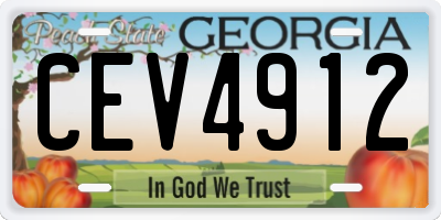 GA license plate CEV4912