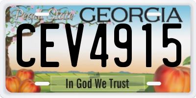 GA license plate CEV4915