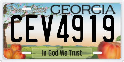 GA license plate CEV4919