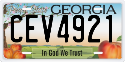 GA license plate CEV4921