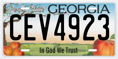 GA license plate CEV4923