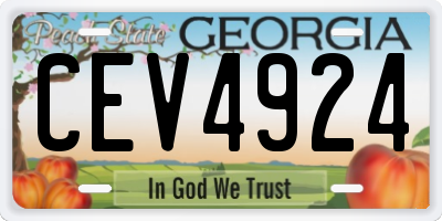 GA license plate CEV4924